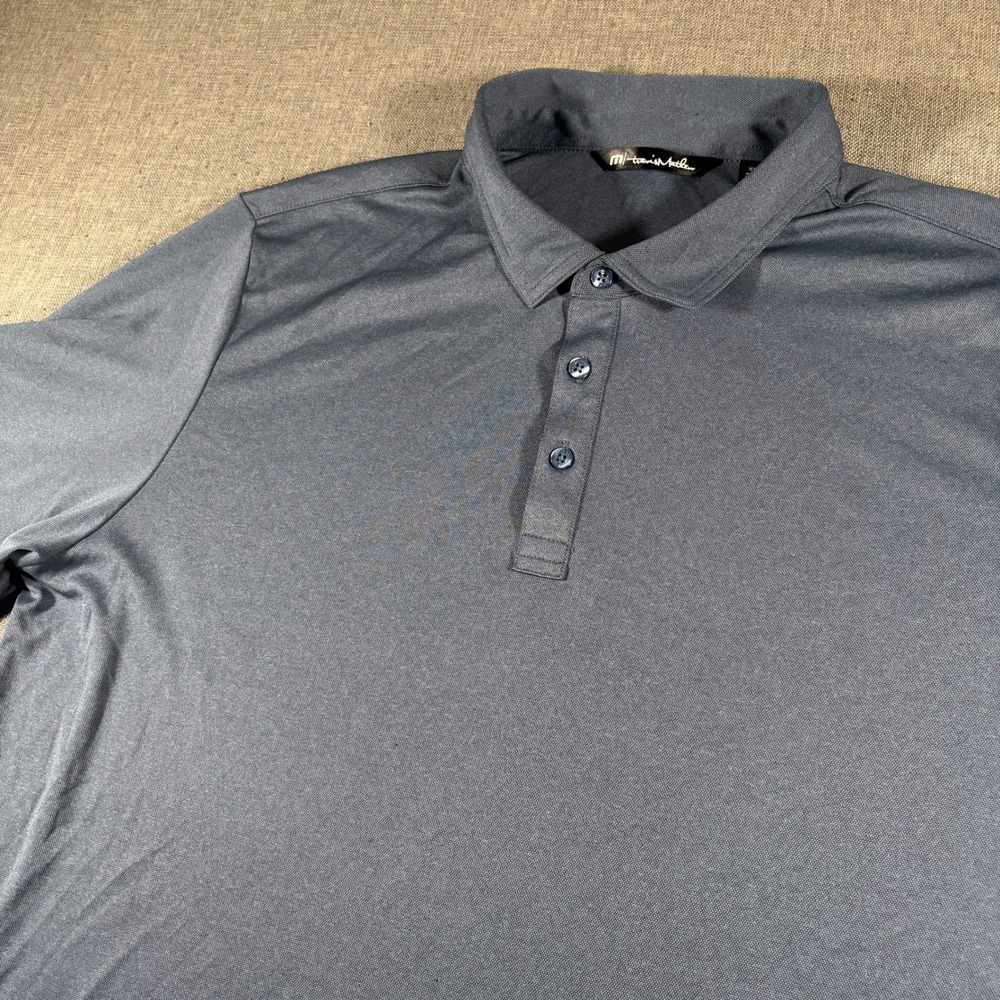 TravisMathew Polo Shirt Mens XXL Gray Short Sleeve Barringer Logo Pique Knit